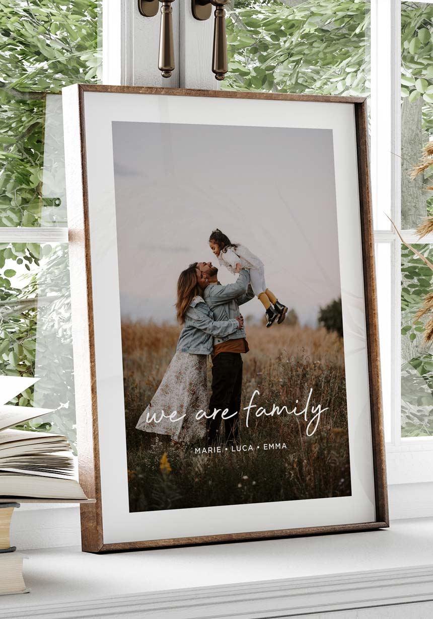 We are family mit Bild - Personalisiertes Poster Geschenk