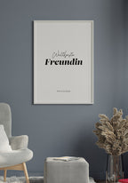 Poster personalisiert weltbeste Freundin im Wohnzimmer