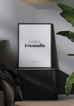 Poster personalisiert weltbeste Freundin im Schlafzimmer