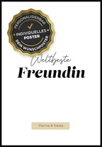Poster personalisiert weltbeste Freundin personalisierbare Flächen