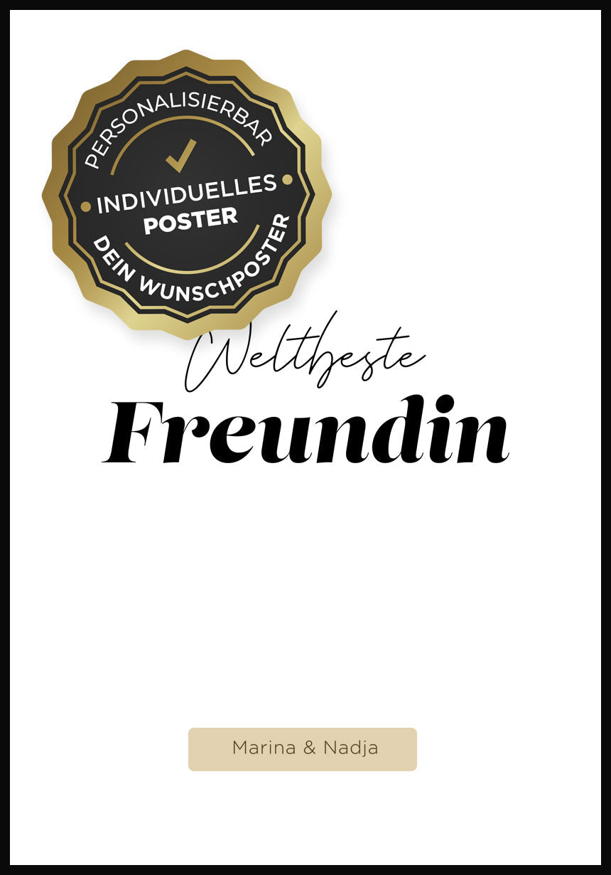 Poster personalisiert weltbeste Freundin personalisierbare Flächen