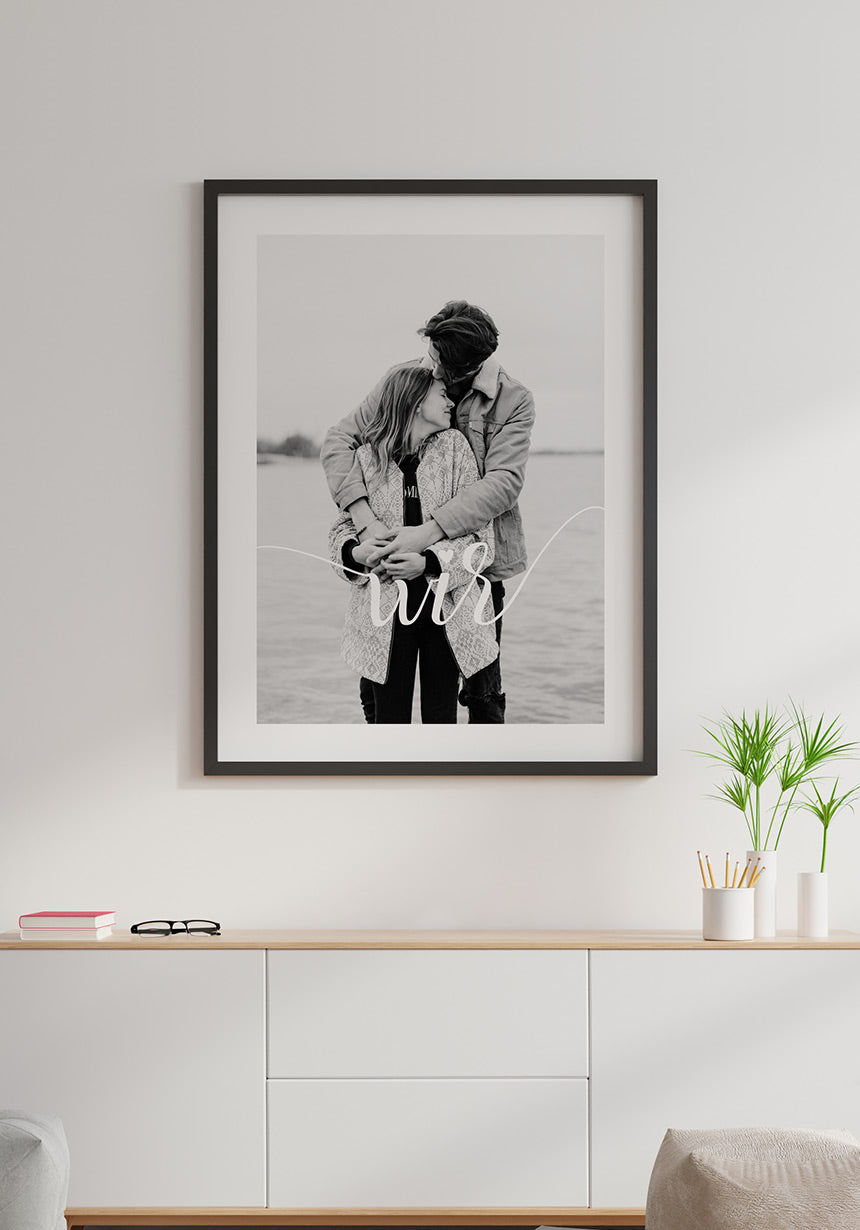 Poster personalisiert wir mit bild in schwarzen Rahmen