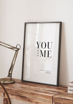 You and Me - Personalisierbares Poster für den Partner