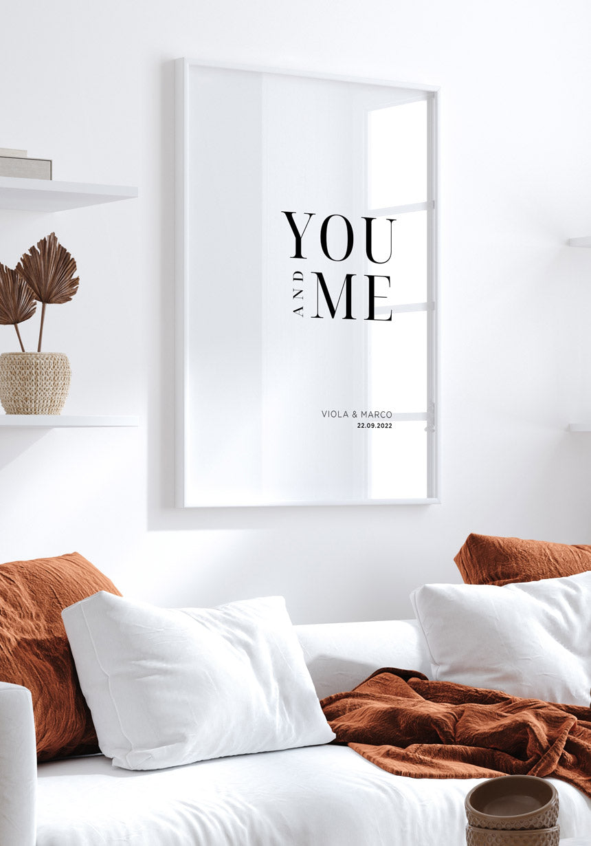 You and Me - Personalisierbares Poster mit Namen und Datum
