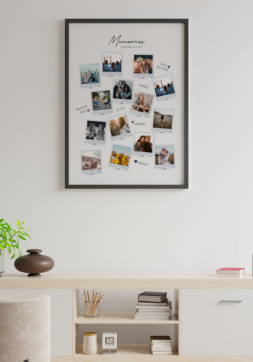 Personalisierte Fotocollage als Poster mit Rahmen