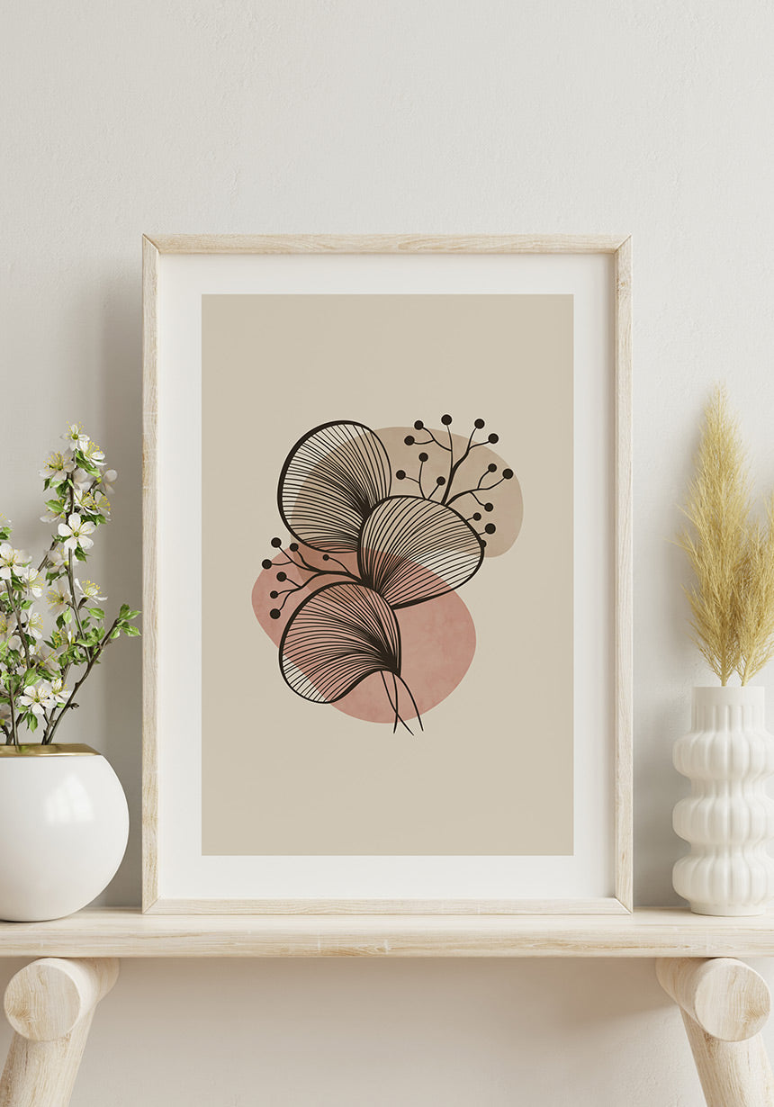 flower line poster illustration