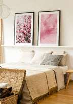 Poster Brush texture pink in bedroom