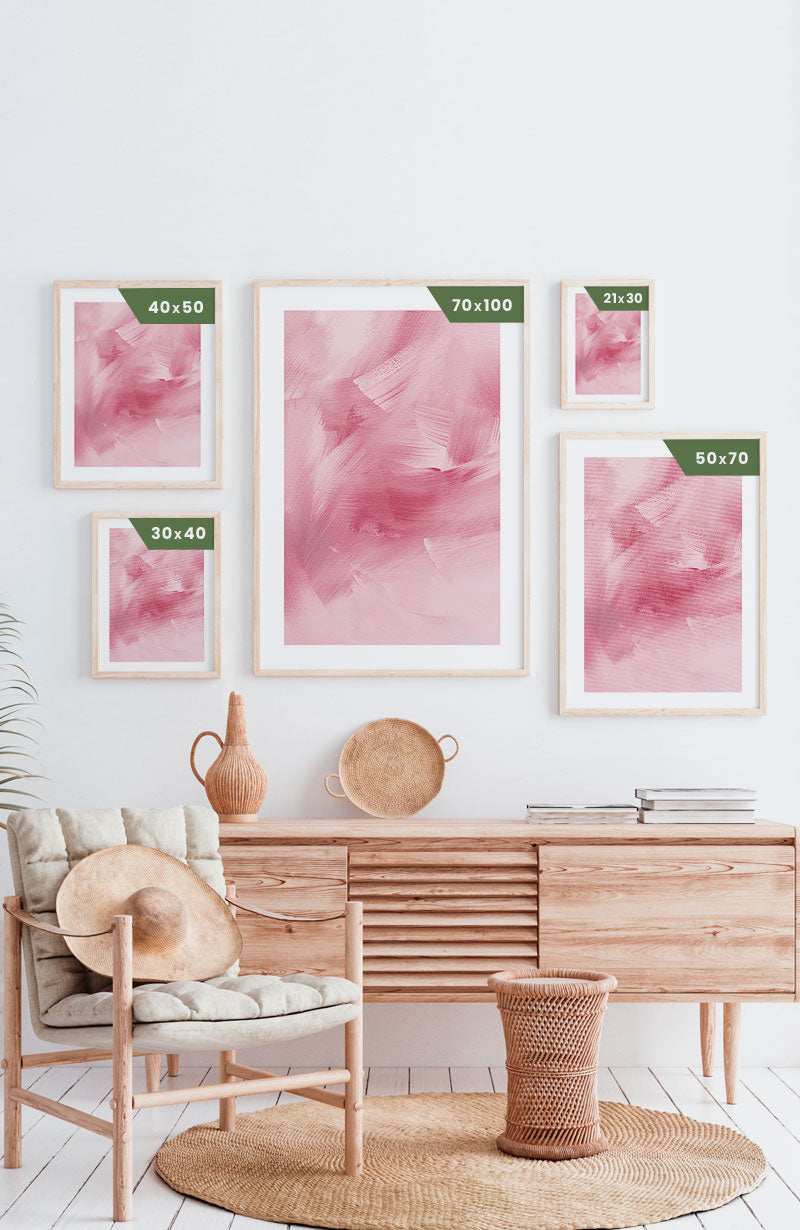 Poster Pinseltextur pink poster sizes