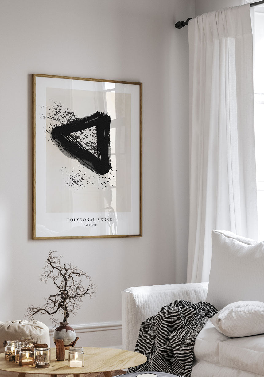 Polygonal Sense - Abstract poster in picture frame