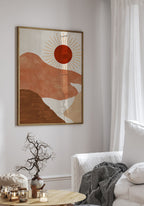 Poster red sunset No. 2 in the living room