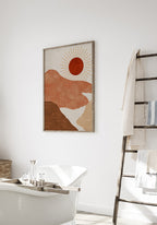 Poster red sunset No. 2 in the bathroom