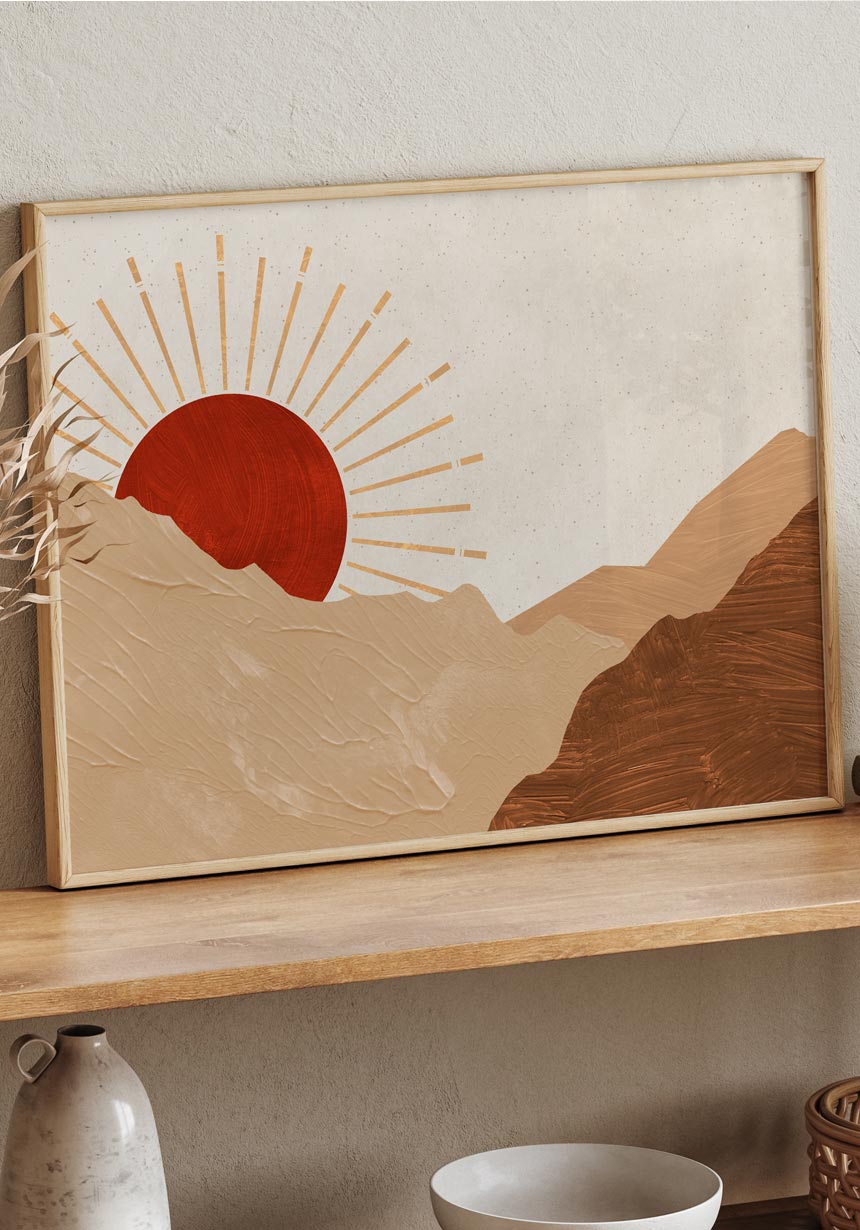 Poster red sundry in the mountains No. 1 within the frame