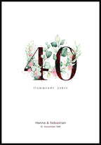 Rubin Hochzeit - Personalisierbares Poster