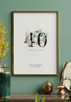 Rubin Hochzeit - Personalisierbares Poster geschenk