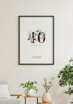 Rubin Hochzeit - Personalisierbares Poster für Jubiläum
