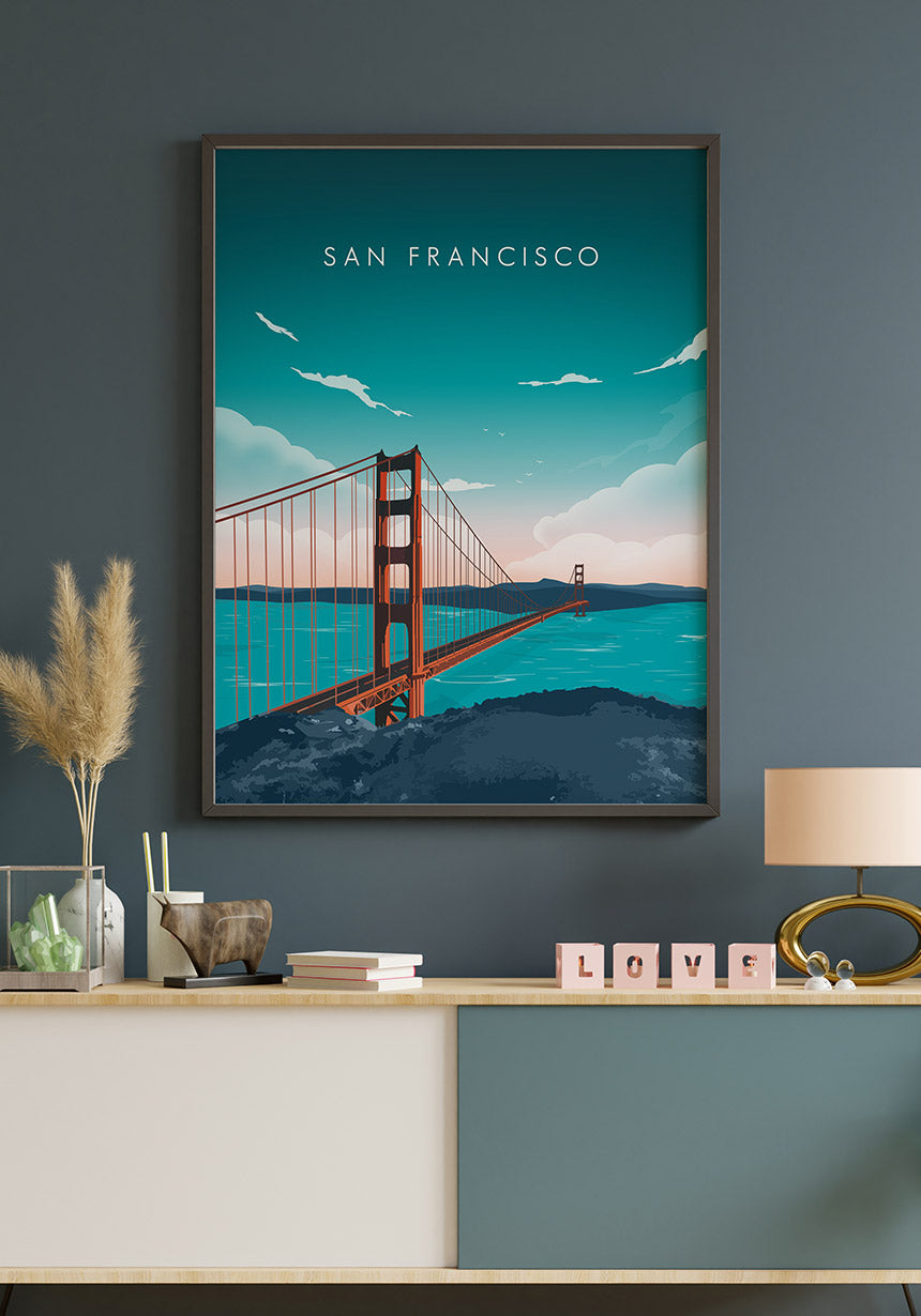 Poster San Francisco Illustration in the living room
