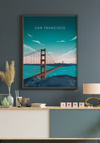 Poster San Francisco Illustration in the living room