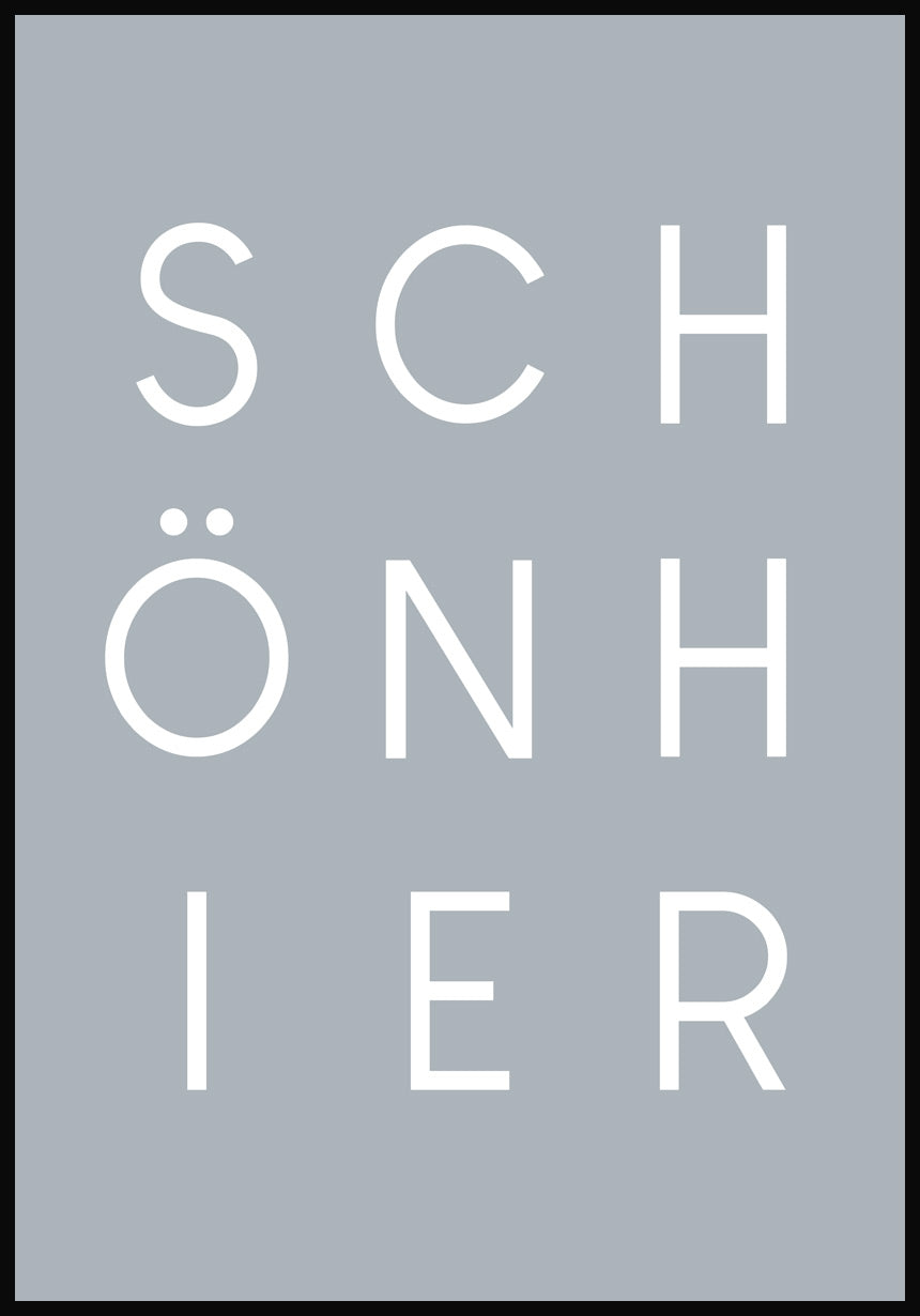 Beautiful here Spruch Poster silver grey