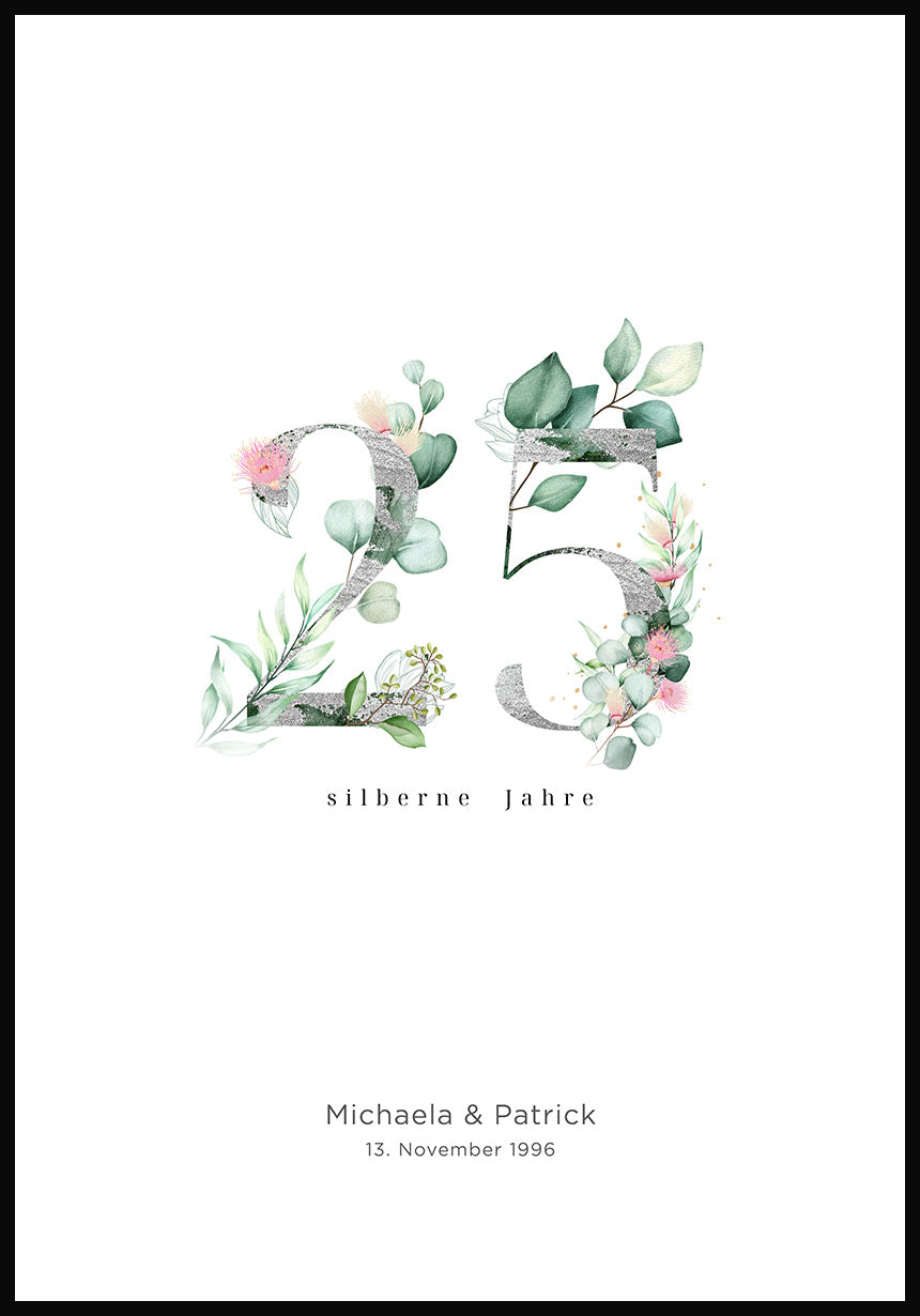 Silberne Hochzeit - Personalisierbares Poster