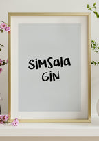 Poster Simsala Gin in the gold frame