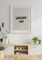 Poster Simsala Gin in the living room