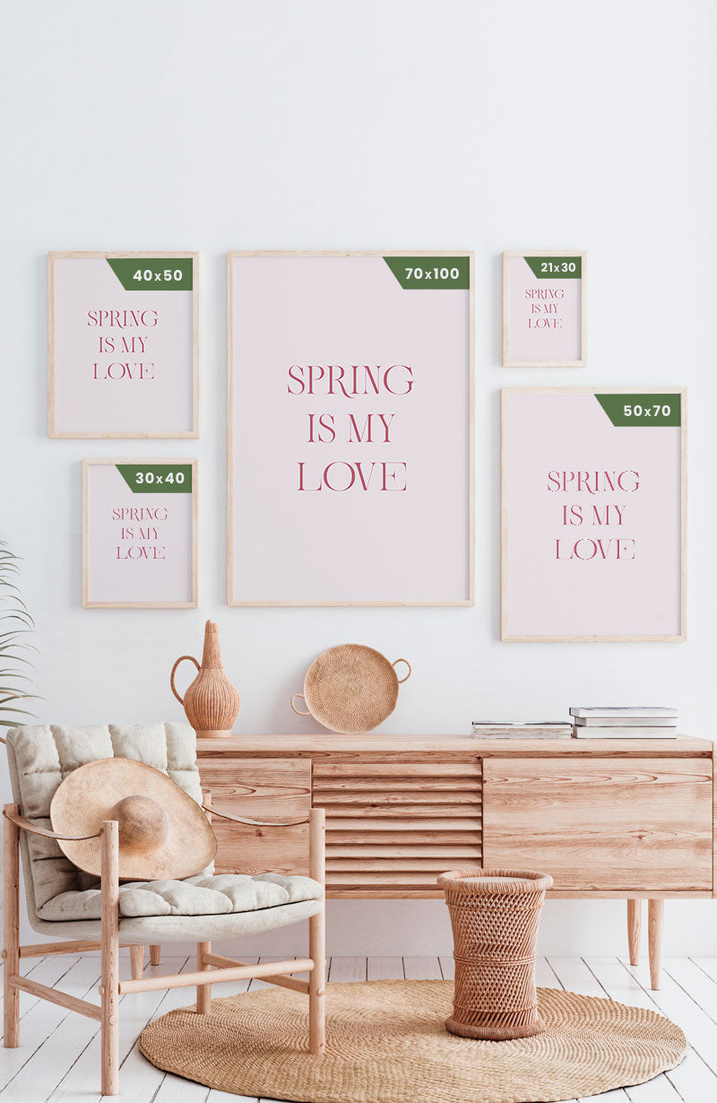 Poster Spring is my love Typography Poster Sizes