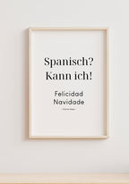 Poster Spanish? Can I! by Charlie Harper in wooden frame