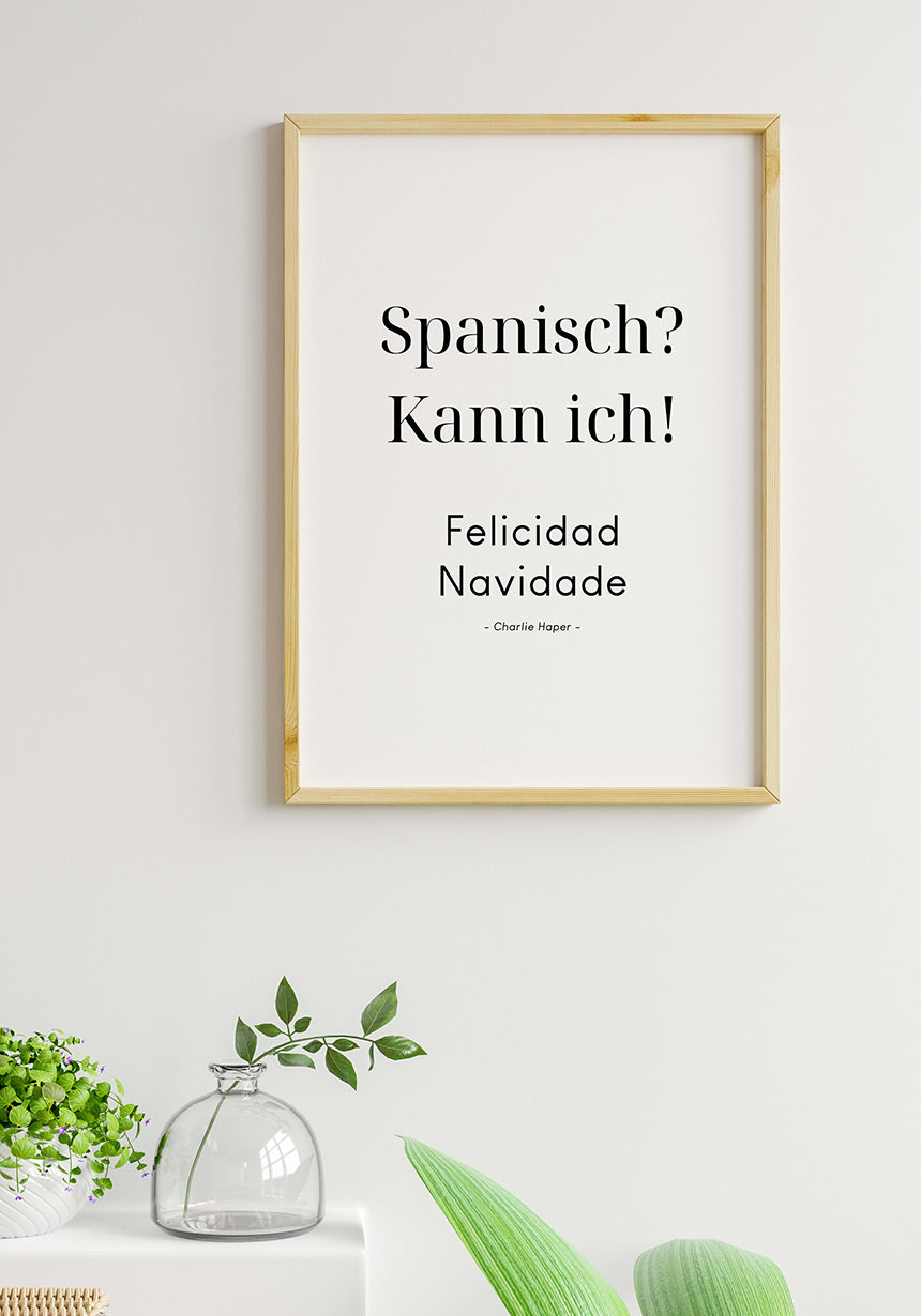 Poster Spanish? I can! from Charlie Harper on white wall