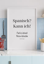 Poster Spanish? Can I! by Charlie Harper in kitchen