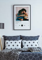 personalisierbares Freundesposter als Stream mit Bild über bett