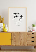 typography Poster - Dance especially from the row in the living room