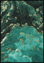 Poster Texture green gold