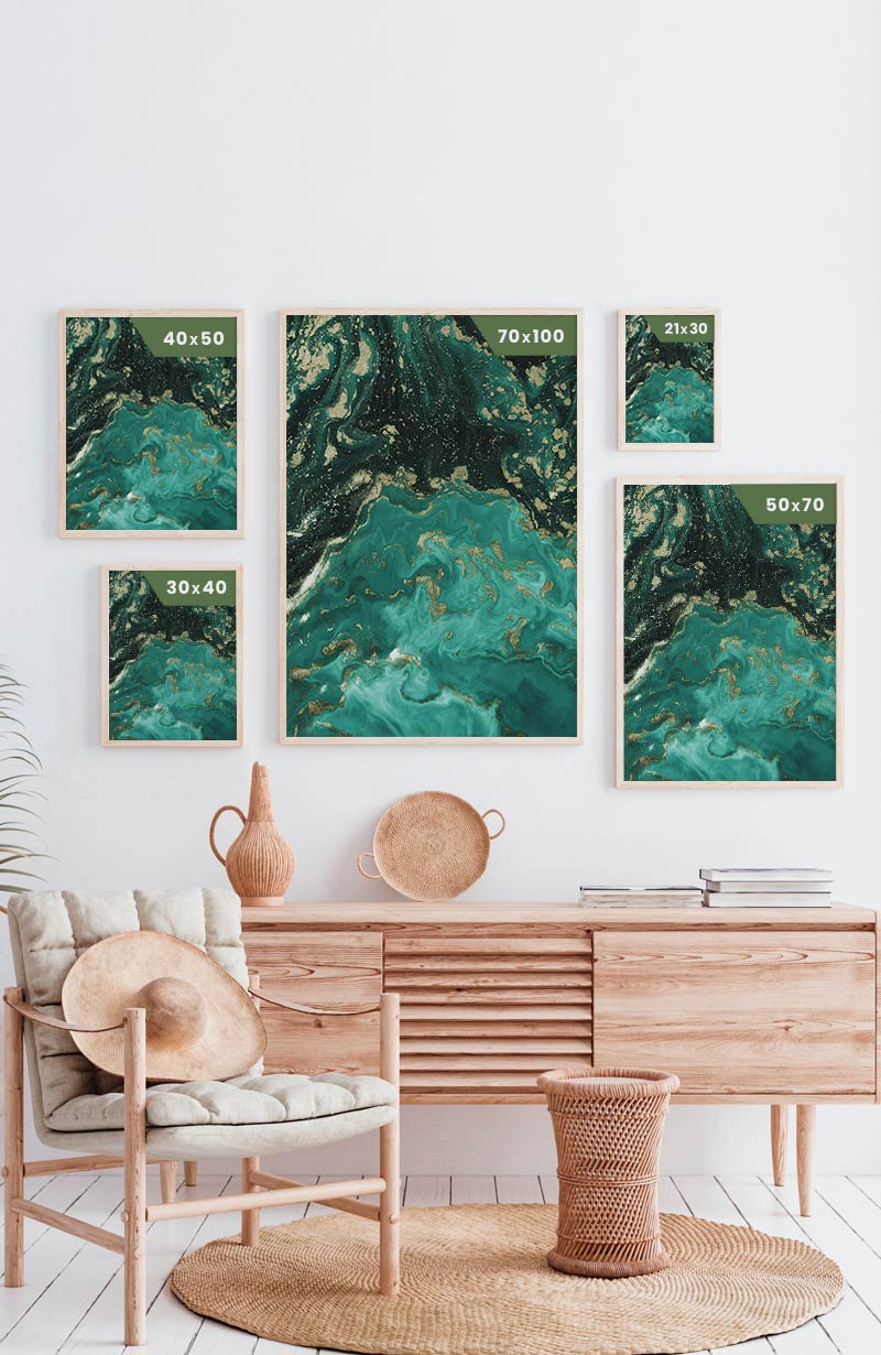 Poster texture green gold poster sizes