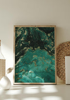 Poster Texture green gold as a gift