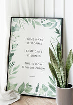 Poster this is how flower grow in black frame