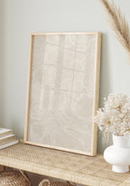 Poster Topography Illustration in Wooden Frame