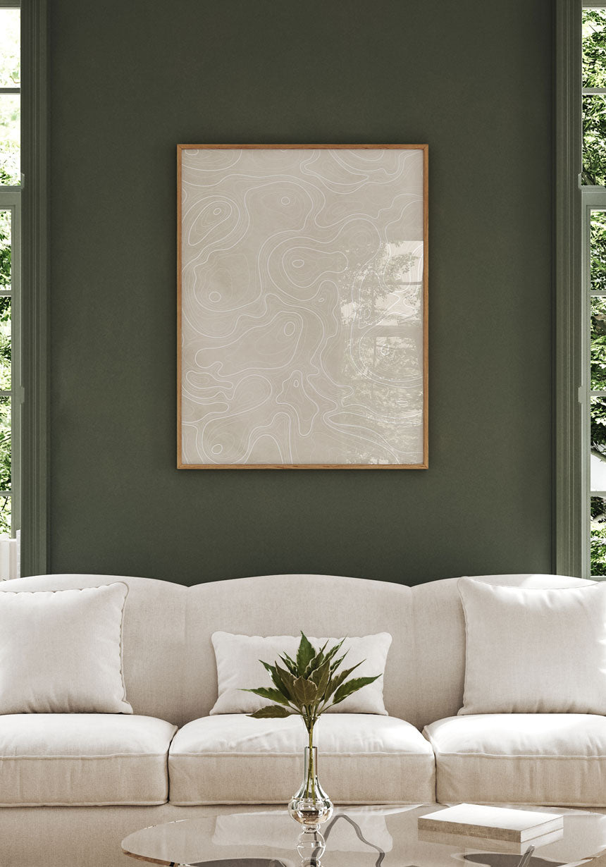 Poster Topography Illustration over the sofa