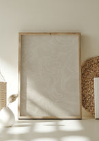 Poster Topography Illustration on white wall