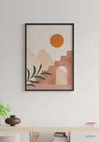 Poster Stairs Dunes Luna e sole in black frame