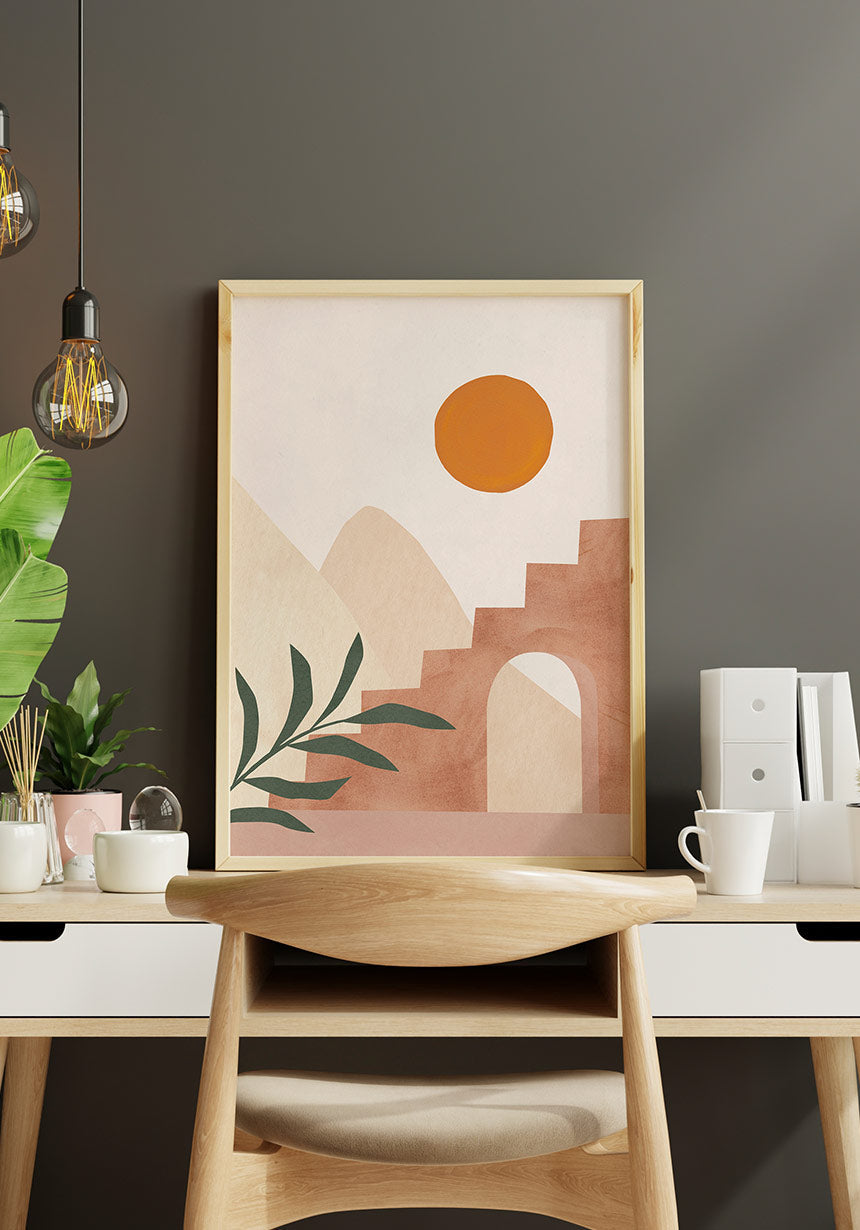 Poster staircase dunes Luna e sole in the study room