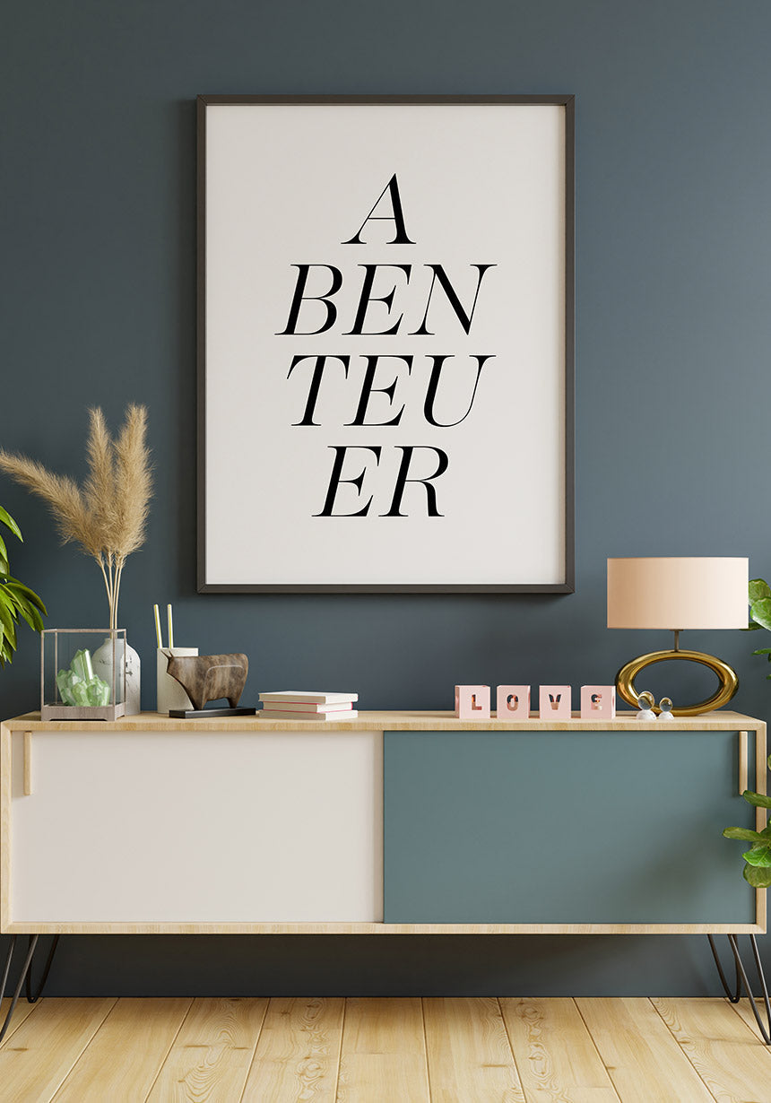 'Adventure' Typography Poster Wall Deco