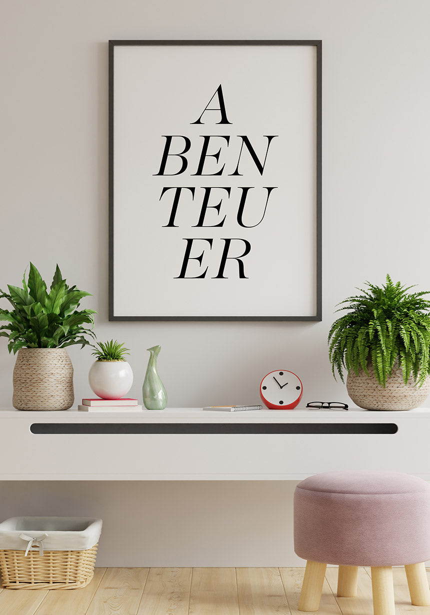 'Adventure' Typography Poster Image Frame