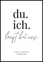 personalisierbares Poster du. ich. läuft bei uns