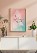 Poster Typography let your confidence shine mary kay in wooden frame