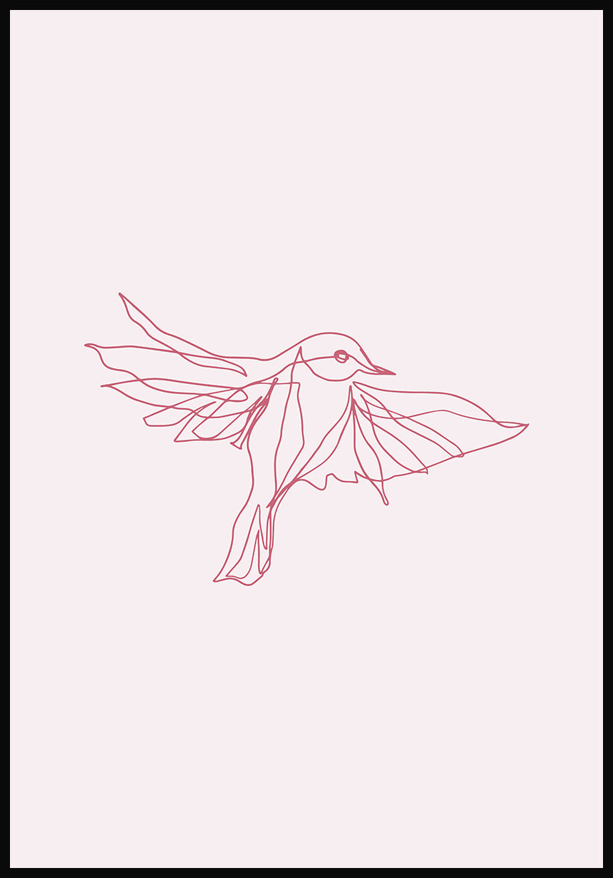 Poster vogel Line Art Illustration