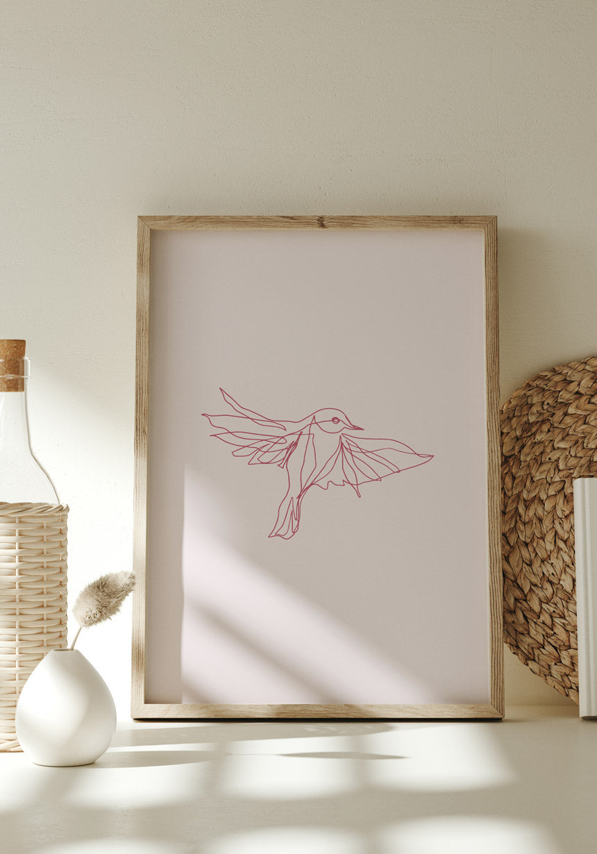 Poster vogel Line Art Illustration for Home