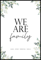 We are family personalisierbares Poster mit Eukalyptus