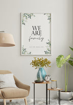 We are family personalisierbares Poster mit Eukalyptus Bilderrahmen
