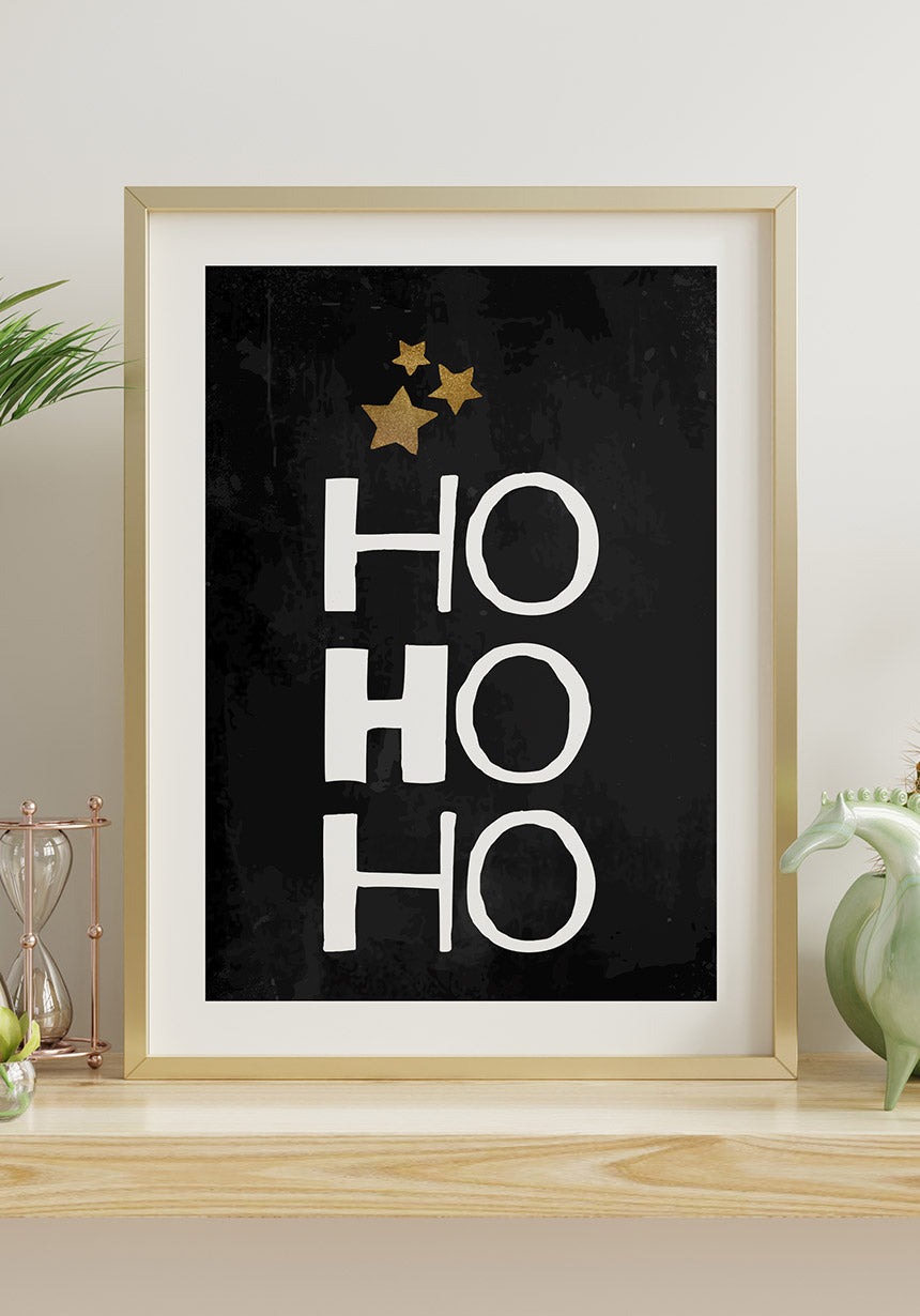 Ho Ho Ho Poster white on black