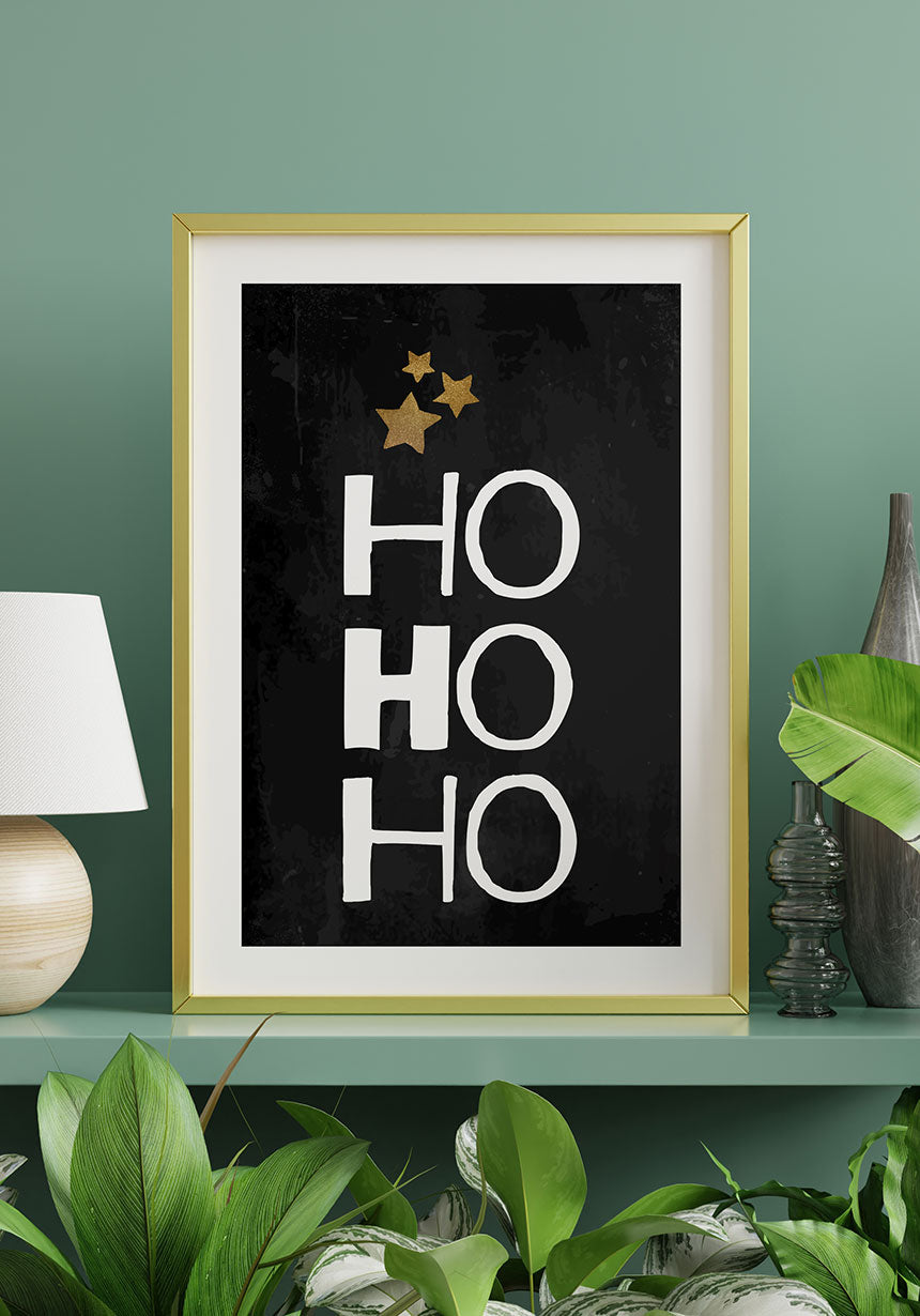 Ho Ho Ho poster with frame
